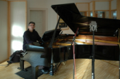 Click for bigger size !! Duo Neckelmann-Reichow recording Beethoven in Greenhouse Music Studio, Wuppertal - Photo © René Pretschner